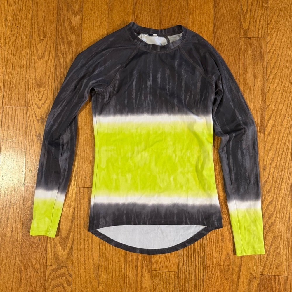 Next by Athena Black and Yellow Long Sleeve Workout Shirt Size S